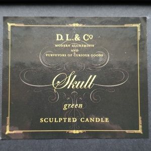 D.L.&Co. Green skull sculpted candle